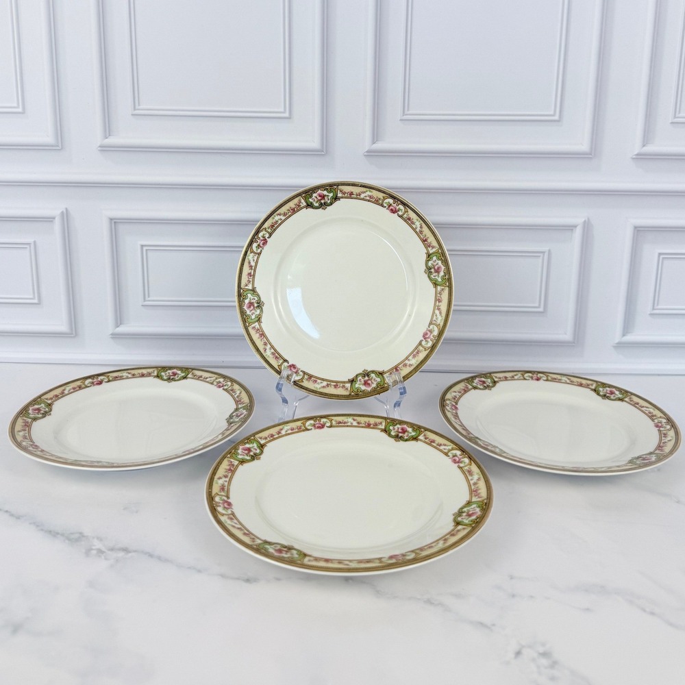 VTG Set of 4 Belfort Rose Gold Theodore Haviland Limoges Bread Plates 6 3/8"